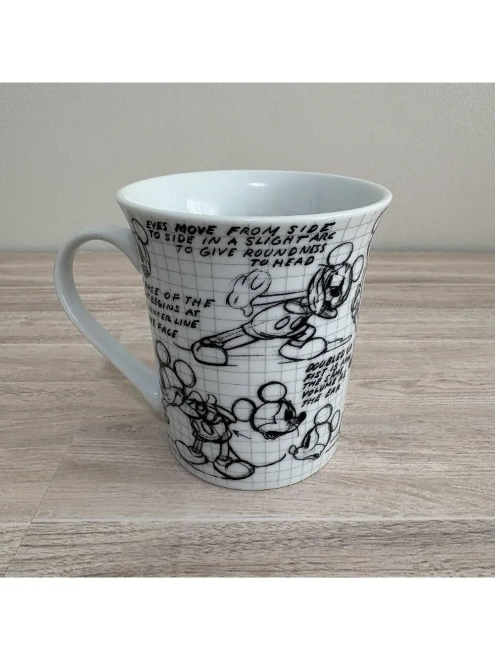 Disney Sketchbook Mickey Mouse Black White Ceramic Mug 2008